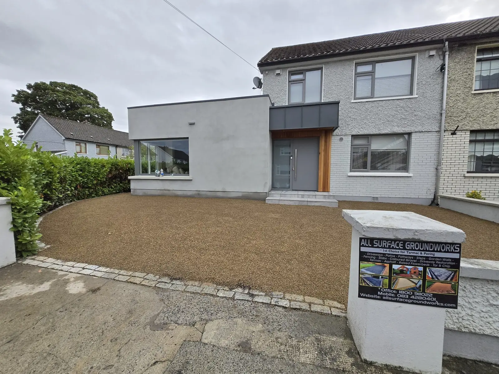 Finished Tar & Chip Drive project by Allsurface Groundworks in South Dublin